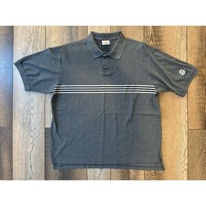 Vintage Hard Rock Shirt Mens Large Gray Striped Cotton Cafe Restaurant St. Louis